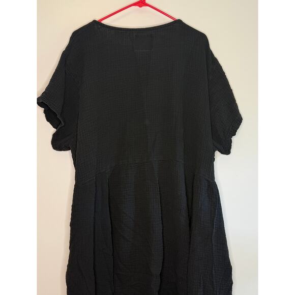 Tuesday of California Tuesday Bassen Black Muffy Linen Dress 4XL - Picture 3 of 4